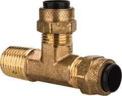 Parker - 3/8" OD, Brass Male Run Tee - 150 Max Working psi, 0 to 150°F, Comp x MNPT x Comp Ends - Americas Industrial Supply