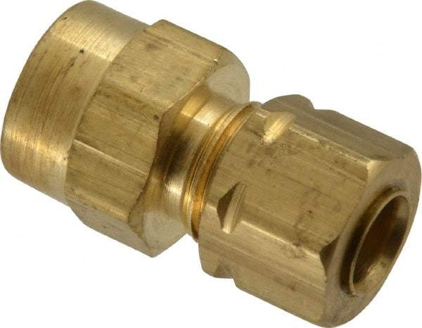Parker - 1/4" OD, Brass Female Connector - 1,400 Max Working psi, -65 to 250°F, Comp x FNPT Ends - Americas Industrial Supply
