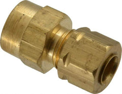 Parker - 1/4" OD, Brass Female Connector - 1,400 Max Working psi, -65 to 250°F, Comp x FNPT Ends - Americas Industrial Supply