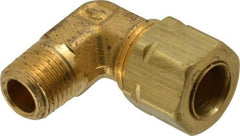 Parker - 5/16" OD, Brass Male Elbow - 1,200 Max Working psi, -65 to 250°F, Comp x MNPT Ends - Americas Industrial Supply