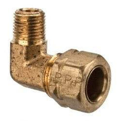 Parker - 3/8" OD, Brass Male Elbow - 1,000 Max Working psi, -65 to 250°F, Comp x MNPT Ends - Americas Industrial Supply