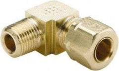 Parker - 3/8" OD, Brass Male Elbow - 1,000 Max Working psi, -65 to 250°F, Comp x MNPT Ends - Americas Industrial Supply