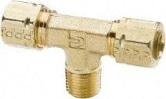 Parker - 3/16" OD, Brass Male Branch Tee - 1,900 Max Working psi, -65 to 250°F, Comp x Comp x MNPT Ends - Americas Industrial Supply