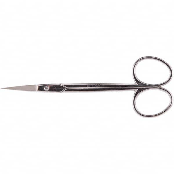 Scissors, Forceps & Tweezers; Type: General Purpose; Product Type: Scissor; Blade Style: Curved; Length (Inch): 4.5 in; 4.5; Material: Carbon Steel; Blade Material: Nickel Plated Carbon Chrome; Handle Material: Metal; Overall Length: 4.5 in