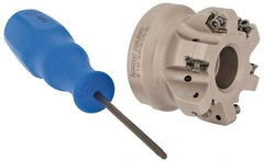 Iscar - 1.628" Cut Diam, 3/4" Arbor Hole, 0.08" Max Depth of Cut, 30° Indexable Chamfer & Angle Face Mill - 6 Inserts, H600 WXCU 05 Insert, Right Hand Cut, 6 Flutes, Through Coolant, Series Helido - Americas Industrial Supply