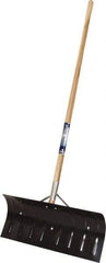 True Temper - 24 Inch Wide Blade x 11 Inch High Blade Pusher Snow Shovel - 45 Inch Long Wood Handle - Americas Industrial Supply