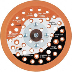 Dynabrade - 5" Diam Hook & Loop Disc Backing Pad - 5/16" Shank Diam, Medium Density, 13,000 RPM - Americas Industrial Supply
