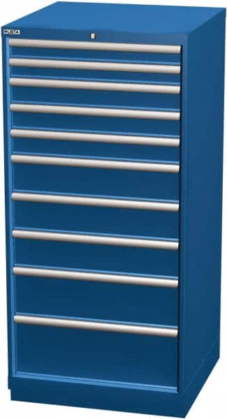LISTA - 10 Drawer, Modular Storage Cabinet - Steel, 28-1/4" Wide x 28-1/2" Deep x 59-1/2" High, Blue - Americas Industrial Supply