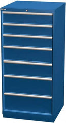 LISTA - 7 Drawer, Modular Storage Cabinet - Steel, 28-1/4" Wide x 28-1/2" Deep x 59-1/2" High, Blue - Americas Industrial Supply