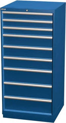 LISTA - 9 Drawer, Modular Storage Cabinet - Steel, 28-1/4" Wide x 28-1/2" Deep x 59-1/2" High, Blue - Americas Industrial Supply