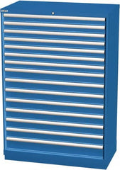 LISTA - 15 Drawer, Modular Storage Cabinet - Steel, 40-1/4" Wide x 22-1/2" Deep x 59-1/2" High, Blue - Americas Industrial Supply