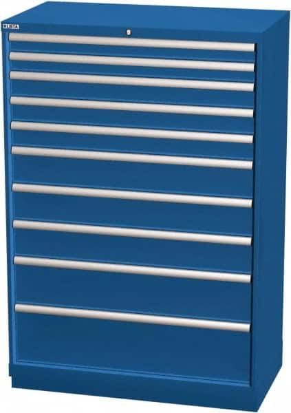 LISTA - 10 Drawer, Modular Storage Cabinet - Steel, 40-1/4" Wide x 22-1/2" Deep x 59-1/2" High, Blue - Americas Industrial Supply