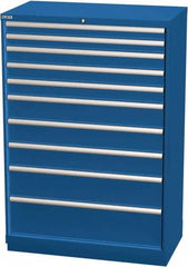 LISTA - 10 Drawer, Modular Storage Cabinet - Steel, 40-1/4" Wide x 22-1/2" Deep x 59-1/2" High, Blue - Americas Industrial Supply