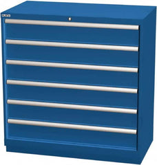 LISTA - 6 Drawer, Modular Storage Cabinet - Steel, 40-1/4" Wide x 22-1/2" Deep x 41-3/4" High, Blue - Americas Industrial Supply