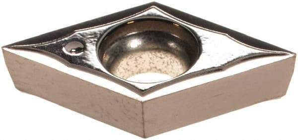 Kyocera - DCGT32.50.5 GQ Grade PR1225 Carbide Turning Insert - Megacoat Finish, 55° Diamond, 3/8" Inscr Circle, 5/32" Thick, 0.008" Corner Radius - Americas Industrial Supply