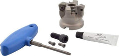 Iscar - 2" Cut Diam, 3/4" Arbor Hole, 0.138" Max Depth of Cut, 30° Indexable Chamfer & Angle Face Mill - 4 Inserts, H600 WXCU 0806 Insert, Right Hand Cut, 4 Flutes, Series Helido - Americas Industrial Supply