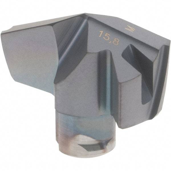 Iscar - Series ICM, 15.8mm Diam Grade IC908 140° Replaceable Drill Tip - Carbide, TiAlN Finish, 15 Seat Size - Americas Industrial Supply