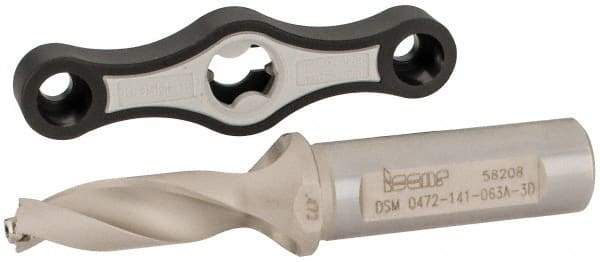 Iscar - 0.472 to 0.508" Diam, 3xD, 1.41" Max Depth, 5/8" Shank Diam, 3.97" OAL, Replaceable Tip Drill - IDK, IDM, IDN, IDP Insert, DSM Toolholder, Series ChamDrillJet - Americas Industrial Supply
