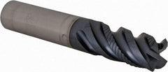 Iscar - 1/2" Diam, 1" LOC, 4 Flute Solid Carbide Roughing & Finishing Corner Chamfer End Mill - TiAlN Finish, 3" OAL, 1/2" Shank Diam, Straight Shank, 45° Helix, Centercutting, Regular Length - Americas Industrial Supply