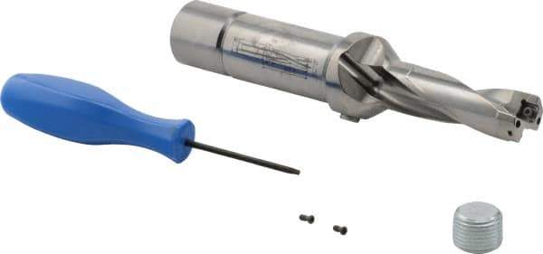 Iscar - 2-1/4" Max Drill Depth, 3xD, 3/4" Diam, Indexable Insert Drill - 1" Shank Diam, Straight Shank - Americas Industrial Supply