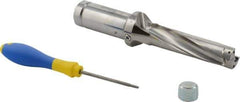 Iscar - 4" Max Drill Depth, 4xD, 1" Diam, Indexable Insert Drill - 1-1/4" Shank Diam, Whistle Notch Shank - Americas Industrial Supply