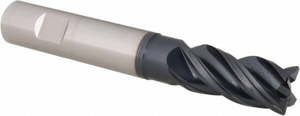 Iscar - 3/4", 4 Flute, Single End, Solid Carbide, Corner Chamfer End Mill - 5" OAL, 38° Helix, Right Hand Flute, 1-1/2" LOC, Right Hand Cut - Americas Industrial Supply