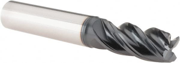 Iscar - 5/8", 4 Flute, Single End, Solid Carbide, Corner Chamfer End Mill - 4" OAL, 38° Helix, Right Hand Flute, 1-1/4" LOC, Right Hand Cut - Americas Industrial Supply