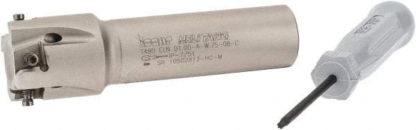 Iscar - 1" Cut Diam, 0.315" Max Depth of Cut, 3/4" Shank Diam, 3.38" OAL, Indexable Square Shoulder Helical End Mill - Weldon Shank, 90° Lead Angle, Through Coolant, Series Helitang - Americas Industrial Supply