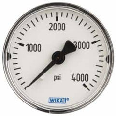 Wika - 2" Dial, 1/4 Thread, 0-4,000 Scale Range, Pressure Gauge - Center Back Connection Mount, Accurate to 3-2-3% of Scale - Americas Industrial Supply