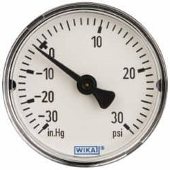Wika - 2" Dial, 1/4 Thread, 30-0-30 Scale Range, Pressure Gauge - Center Back Connection Mount, Accurate to 3-2-3% of Scale - Americas Industrial Supply