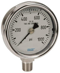 Wika - 2-1/2" Dial, 1/4 Thread, 0-1,000 Scale Range, Pressure Gauge - Lower Connection Mount, Accurate to 2-1-2% of Scale - Americas Industrial Supply