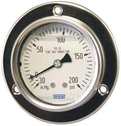 Wika - 2-1/2" Dial, 1/4 Thread, 0-15,000 Scale Range, Pressure Gauge - Lower Back Connection Mount, Accurate to 2-1-2% of Scale - Americas Industrial Supply