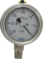 Wika - 2-1/2" Dial, 1/4 Thread, 30 Scale Range, Pressure Gauge - Lower Connection Mount, Accurate to 2-1-2% of Scale - Americas Industrial Supply