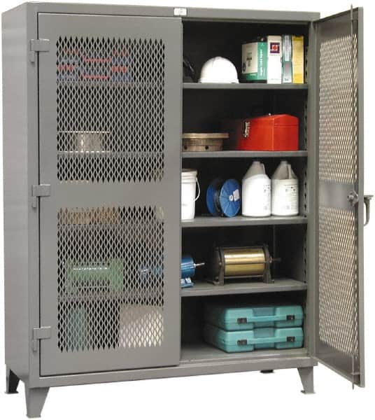 Strong Hold - 4 Shelf Visible Storage Cabinet - Steel, 48" Wide x 24" Deep x 72" High, Dark Gray - Americas Industrial Supply