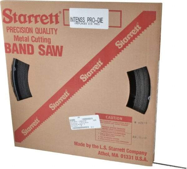 Starrett - 1/4" x 100' x 0.035" Bi-Metal Band Saw Blade Coil Stock - 10 to 14 TPI, Toothed Edge, Straight Form, Raker Set, No Rake Angle, Variable Pitch, Contour Cutting - Americas Industrial Supply