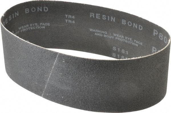 Made in USA - 3" Wide x 21" OAL, 80 Grit, Silicon Carbide Abrasive Belt - Silicon Carbide, Medium, Coated, X/Y Weighted Cloth Backing, Wet/Dry, Series S181 - Americas Industrial Supply