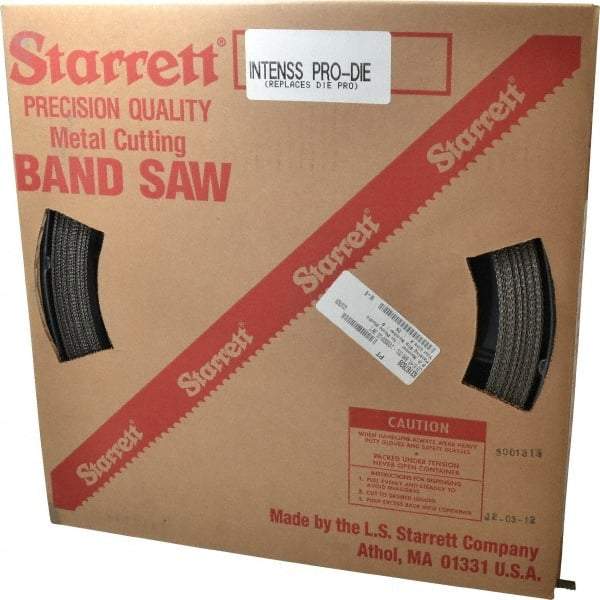 Starrett - 1/2" x 100' x 0.035" Bi-Metal Band Saw Blade Coil Stock - 8 to 12 TPI, Toothed Edge, Straight Form, Raker Set, No Rake Angle, Variable Pitch, Contour Cutting - Americas Industrial Supply