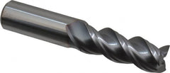 Niagara Cutter - 5/8", 1-5/8" LOC, 5/8" Shank Diam, 3-1/2" OAL, 3 Flute, Solid Carbide Square End Mill - Single End, TiCN Finish, Spiral Flute, 45° Helix, Centercutting, Right Hand Cut, Right Hand Flute, Series A345 - Americas Industrial Supply