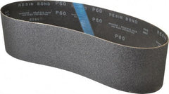 Made in USA - 4" Wide x 36" OAL, 60 Grit, Silicon Carbide Abrasive Belt - Silicon Carbide, Medium, Coated, X/Y Weighted Cloth Backing, Wet/Dry, Series S181 - Americas Industrial Supply