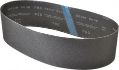 Made in USA - 4" Wide x 36" OAL, 80 Grit, Silicon Carbide Abrasive Belt - Silicon Carbide, Medium, Coated, X/Y Weighted Cloth Backing, Wet/Dry, Series S181 - Americas Industrial Supply