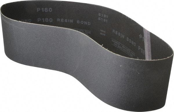 Made in USA - 4" Wide x 36" OAL, 180 Grit, Silicon Carbide Abrasive Belt - Silicon Carbide, Very Fine, Coated, X/Y Weighted Cloth Backing, Wet/Dry, Series S181 - Americas Industrial Supply