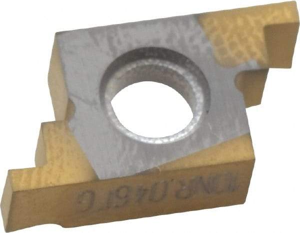 Seco - 04610NR FG Grade CP500, 0.046" Cutting Width Carbide Grooving Insert - 0.046" Max Depth of Cut, Right Hand, TiAlN/TiN Finish - Americas Industrial Supply