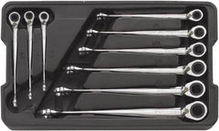 GearWrench - 9 Piece, 5/16" to 3/4", 12 Point Ratcheting Combination Wrench/X-Beam Set - Inch Measurement Standard, Chrome Finish, Comes in Plastic Tray - Americas Industrial Supply