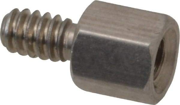 Electro Hardware - #4-40, 3/16" OAL, 3/16" Across Flats, Stainless Steel Hex Male/Female Circuit Board Standoffs - 1/4" Thread Depth, 3/16" Body Length, Passivated Finish - Americas Industrial Supply