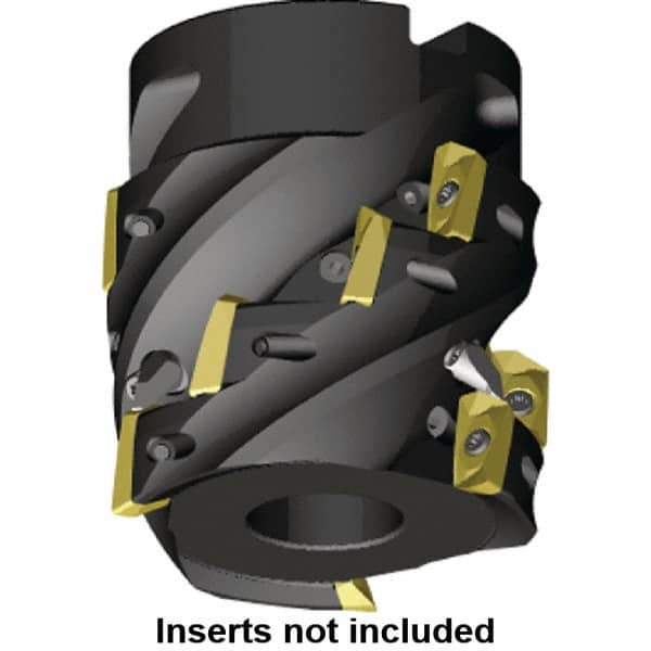 Kennametal - 6 Inserts, 2" Cut Diam, 3/4" Arbor Diam, 1.08" Max Depth of Cut, Indexable Square-Shoulder Face Mill - 0/90° Lead Angle, 2" High, EC14.., EP14.. Insert Compatibility, Through Coolant, Series Mill 1-14 - Americas Industrial Supply