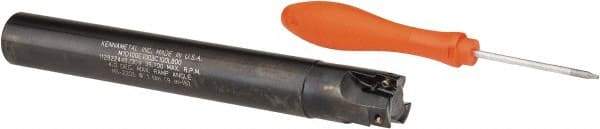 Kennametal - 1" Cut Diam, 0.395" Max Depth of Cut, 1" Shank Diam, 8" OAL, Indexable Square Shoulder End Mill - EC10.., EP10.. Inserts, Cylindrical Shank, 0° Lead Angle, Through Coolant - Americas Industrial Supply