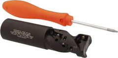 Kennametal - 1" Cut Diam, 1.432" Max Depth of Cut, 1" Shank Diam, 4.071" OAL, Indexable Square Shoulder Helical End Mill - EC10.., EP10.. Inserts, Weldon Shank, 0° Lead Angle - Americas Industrial Supply