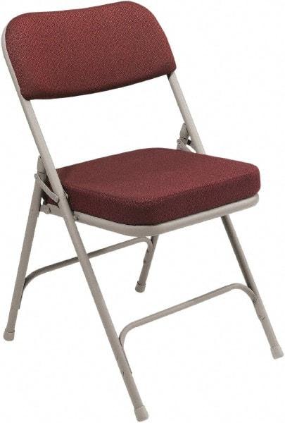 NPS - 18" Wide x 20-3/4" Deep x 32" High, Steel & Fabric Folding Chair with Fabric Padded Seat - Burgundy - Americas Industrial Supply