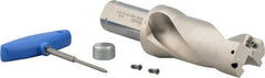 Iscar - 4" Max Drill Depth, 2xD, 2" Diam, Indexable Insert Drill - 2 Inserts, 1-1/2" Shank Diam, Straight Shank - Americas Industrial Supply