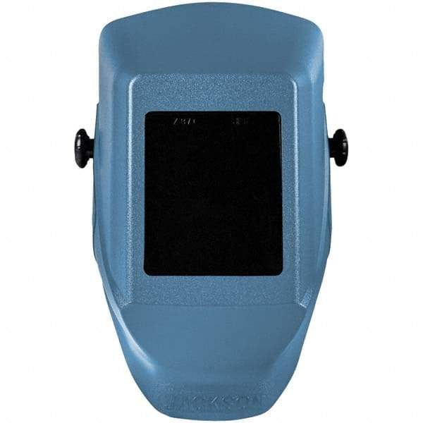 Jackson Safety - 4-1/2" Window Width x 5-1/4" Window Height, 10 Shade Fixed Shade Lens, Fixed Front Welding Helmet - Blue Thermoplastic - Americas Industrial Supply